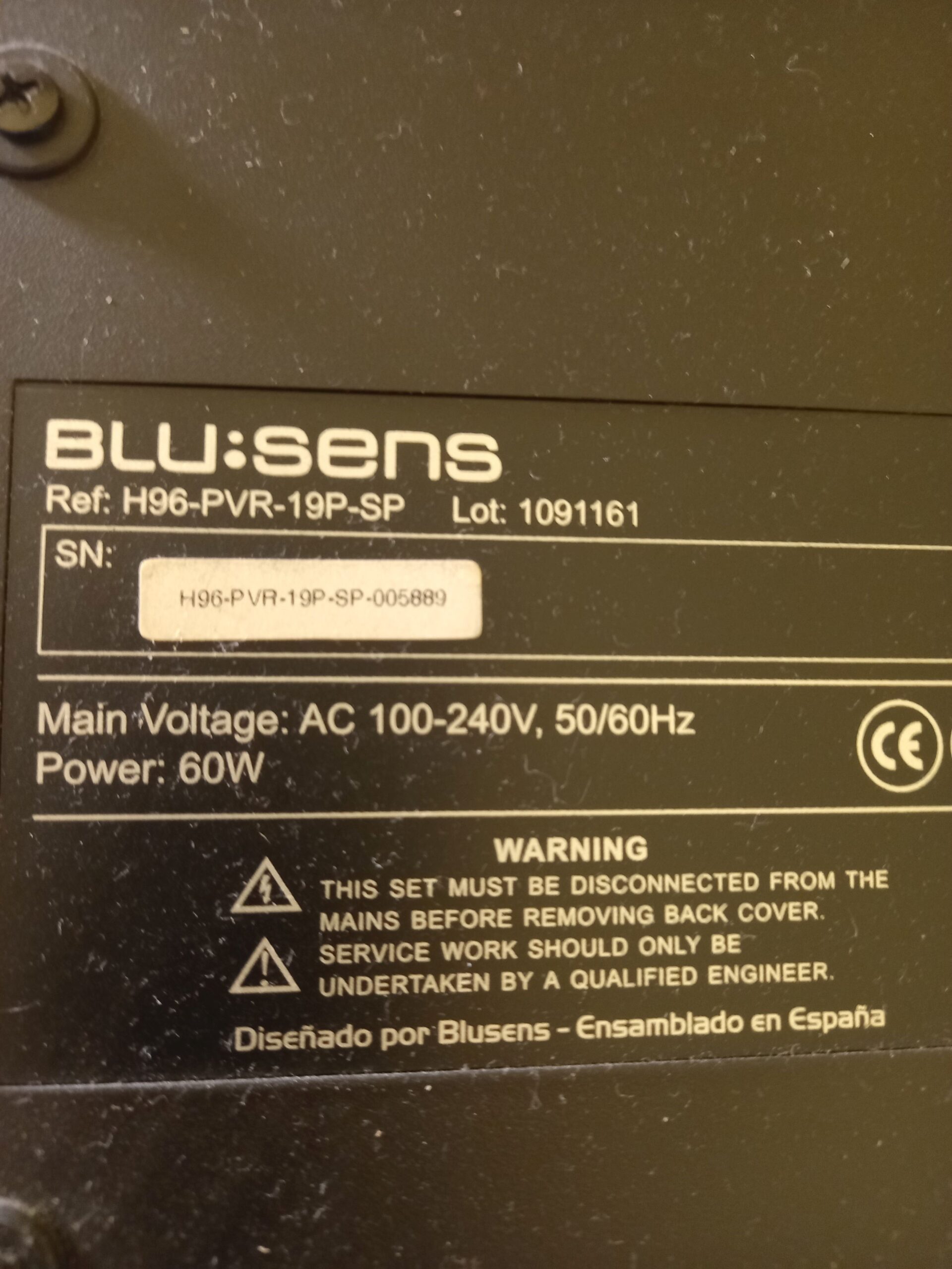 Mando a Distancia sustituto para BLU:SENS H96PVR19PSP, , Mandos  a Distancia descatalogados TV, LCD, LED