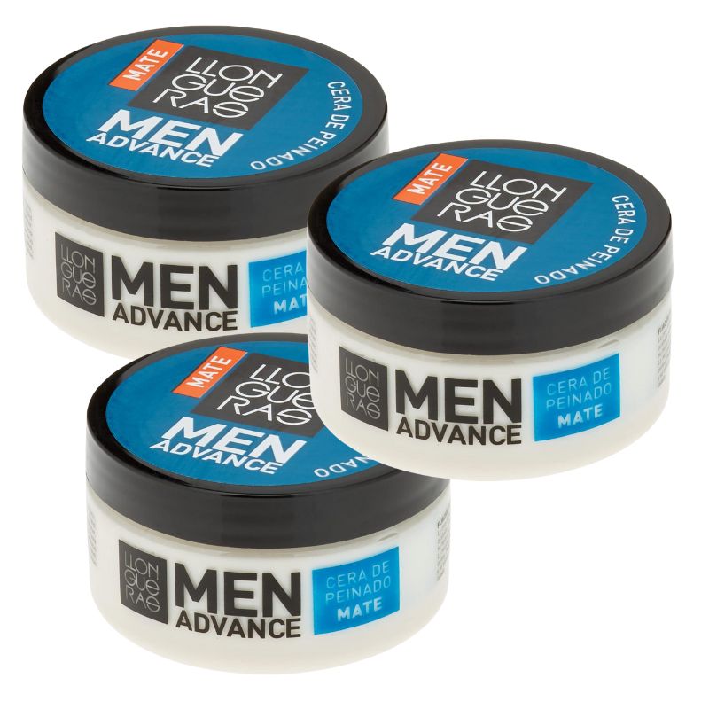 Llongueras Men Advance Original Cera de Peinado - 85 ml Cera de Peinado Masculina Llongueras Men Advance 85ml x 3 Unidades – Acabado Mate sin Brillo, Fácil de Aplicar y Eliminar, Ideal para Estilo Natural - Imagen 1