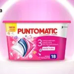 PUNTOMATIC | Cápsulas Tricámara Floral | Detergente Lavadora para Ropa Blanca y de Color | Quitamanchas | 18 lavados*