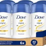 Dove Desodorante en Barra 48h Original para Mujer con Aceite Nutritivo 100% Natural y 1/4 de Crema Hidratante, Pack de 6 x 40 ml