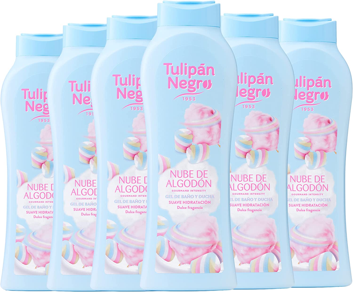 Gel de Baño Nube de Algodón, 650 Mililitros (6 unidades) Gel de baño Tulipán Negro Nube de Algodón【Pack 6 X 650 ml】 - Imagen 1