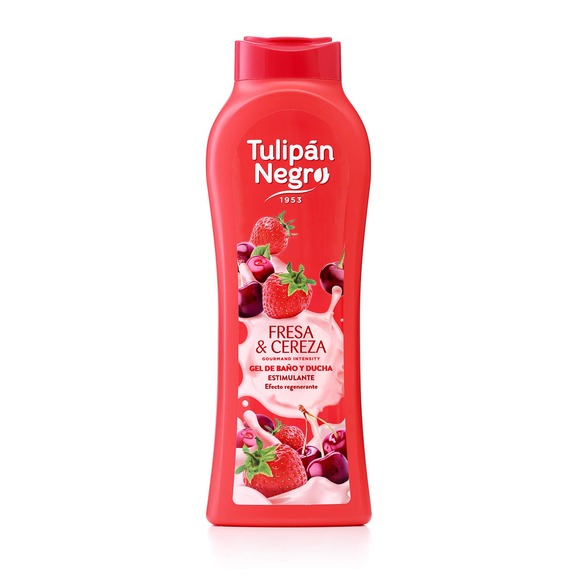 Gel-fresa-cereza-tulipan-negro Gel de baño Tulipán Negro Fresa y Cereza 650 ml - Imagen 1