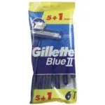 Gillette BlueII Plus Maquinillas Desechables para Hombre 5+1, Dos Hojas de Afeitar, Cabezal Fijo