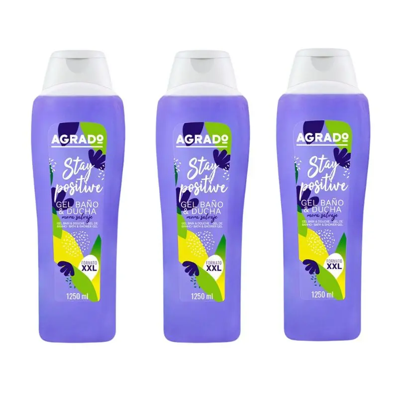 RO100252008 Gel de baño y ducha Stay Positive 1250 ml - Pack Ahorro 3 x 1250 ML - Imagen 1