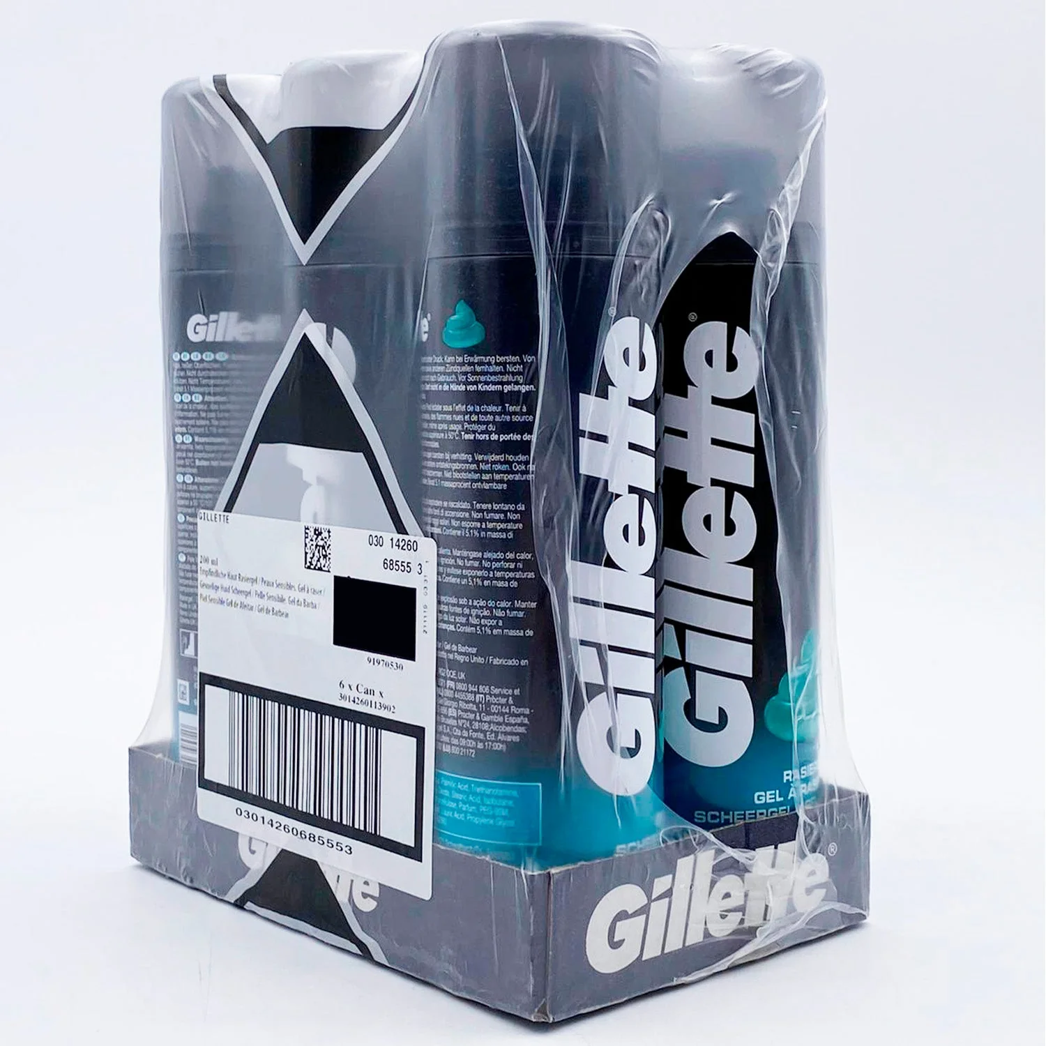 gillette-foam-sensitive Gillette Piel Sensible - Gel de Afeitado para Hombre GILLETTE SENSITIVE - Pack 6 x 200 ml - Imagen 1