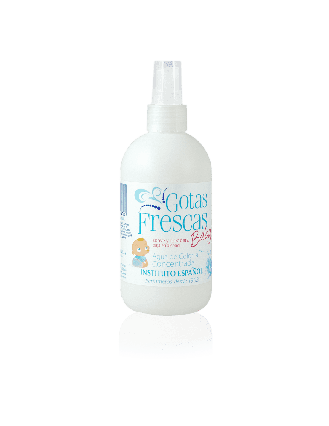 instituto-espanol-gotas-frescas-agua-de-colonia-250-ml-vaporizador GOTAS DE ORO - Baby agua de colonia concentrada suave y duradera baja en alcohol spray 250 ml - Imagen 1
