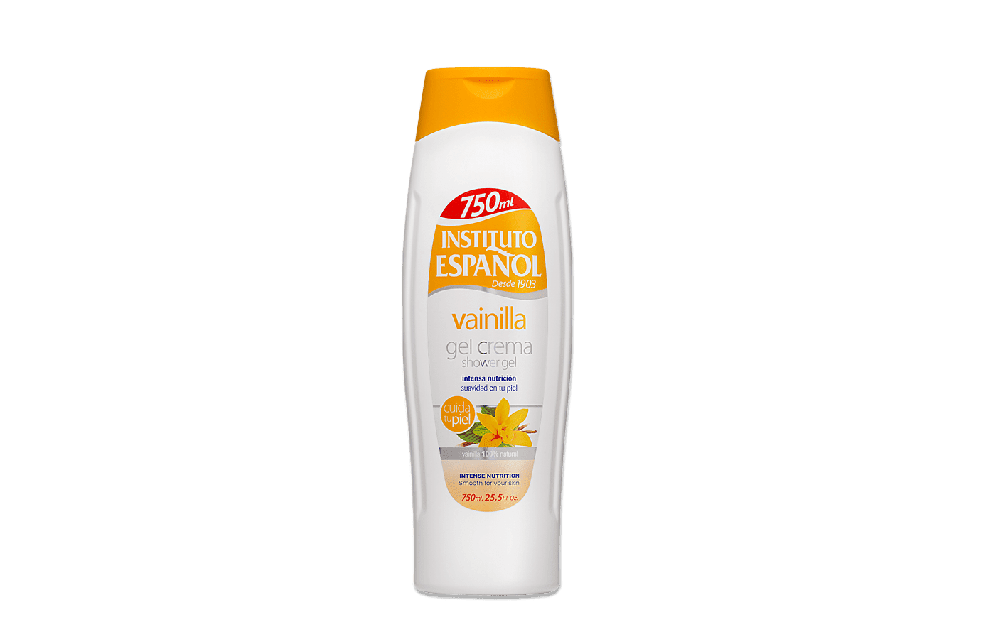 vainilla_gel1250 INSTITUTO ESPAÑOL Gel de Baño Leche y Vainilla 750 ML - Imagen 1