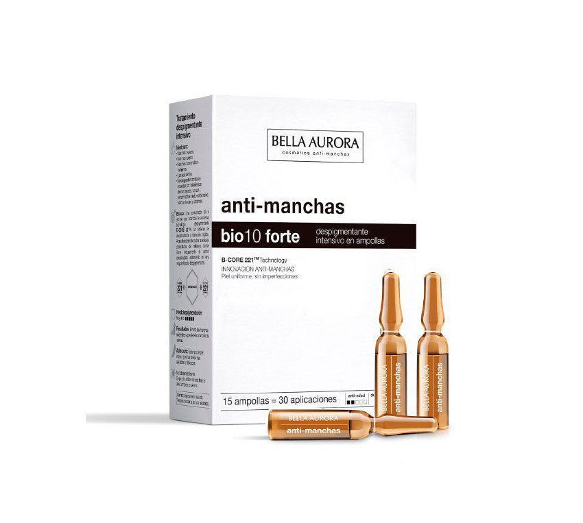 bio10-forte-tratamiento-antimanchas-intensivo-en-ampollas8769879 BELLA AURORA Bio 10 Forte Despigmentante Intensivo en 15 ampollas x 2 ML - Imagen 1