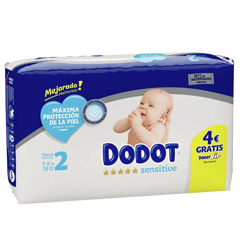 dodot-sensitive-recien-nacido-talla-2-39-uds Dodot Sensitive Recién Nacido Talla 2 (39 uds) - Imagen 1