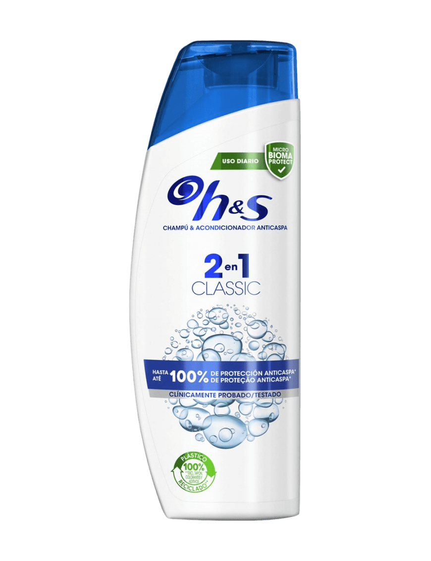 champu-hs-classic-2en1--bote--480-ml Head and Shoulders Classic Champú anticaspa 2 en 1, 480 ml - Imagen 1