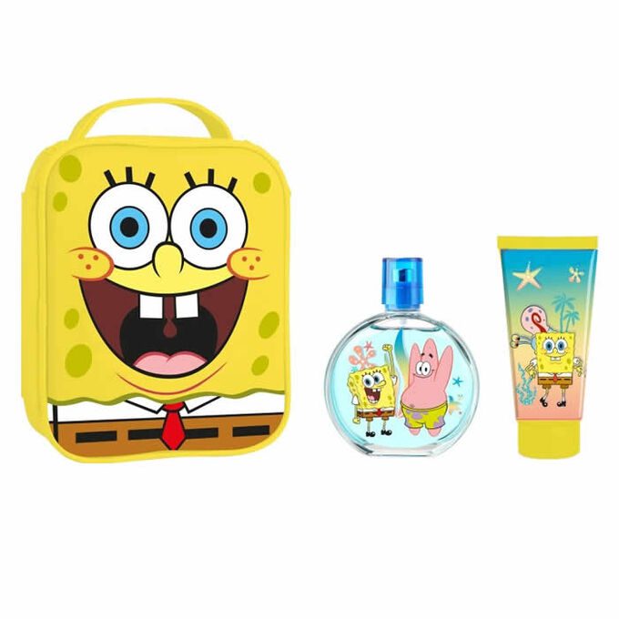 8411114092850 Neceser de baño Bob Esponja Agua de colonia 100 ml y Gel de ducha 3D 100 ml. - Imagen 1