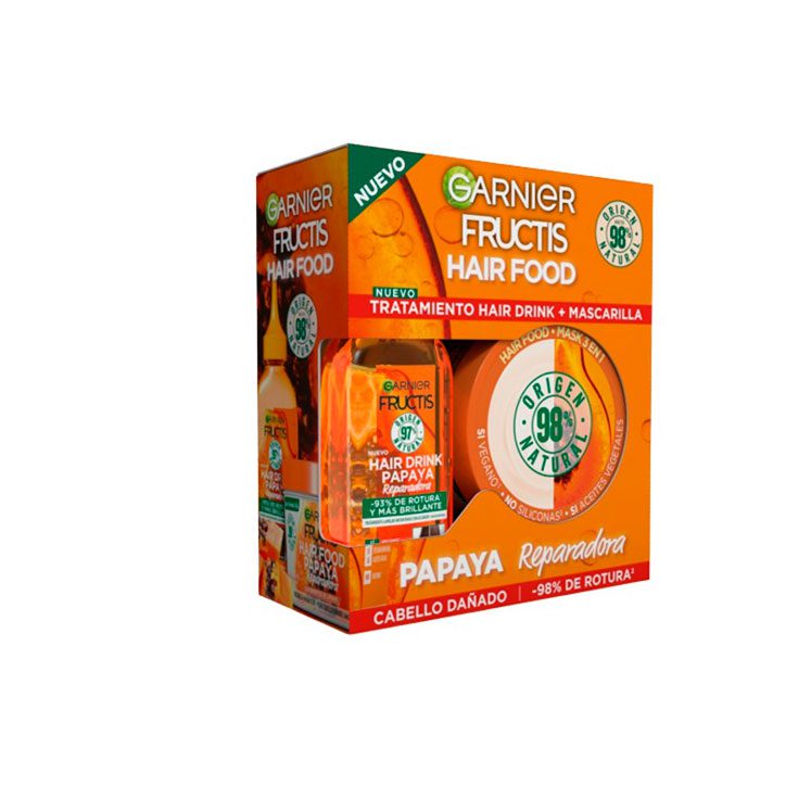 Fructis Hair Food Papaya Reparadora Pack Champú + Mascarilla Fructis Hair Food Papaya Reparadora Pack Champú + Mascarilla - Imagen 1