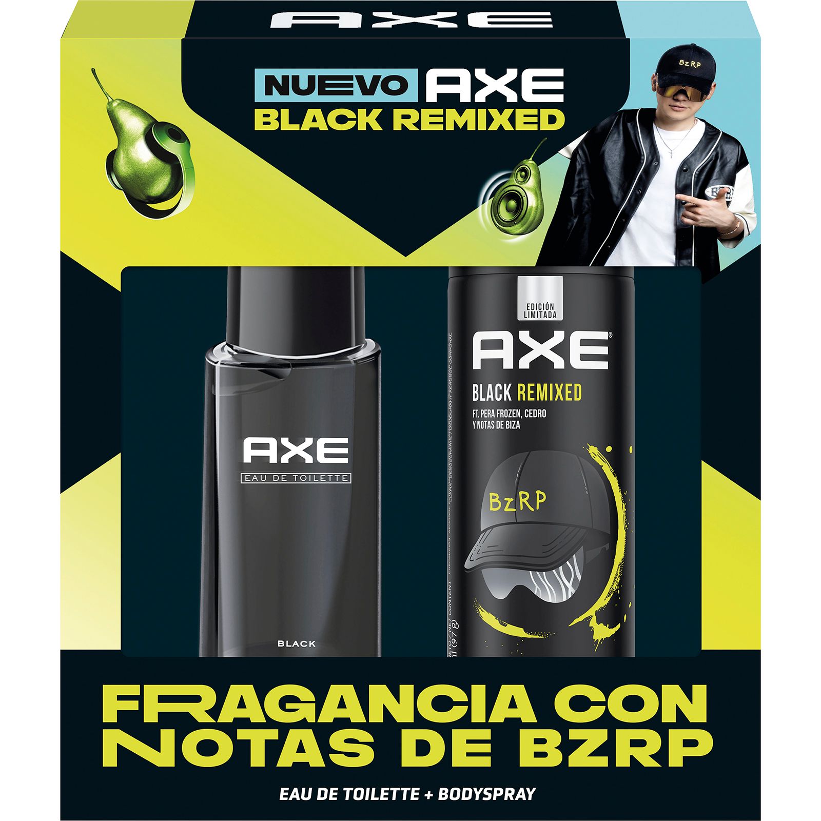 Black Remixed Notas de BZRP Edt Estuche Black Bizarrap Estuche - AXE - Imagen 1