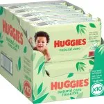 Huggies 560 Toallitas Natural Care para Bebé, 99% Agua y con Aloe Vera,【10 packs de 56 toallitas】