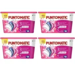 PUNTOMATIC Cápsulas Tricámara Floral, Detergente Lavadora, 72 Cápsulas【PACK 18x4】 Detergente Para Ropa Blanca y Color, Quitamanchas