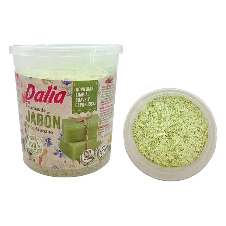 jabon-verde-escamas-dalia-500g Dalia Jabón Natural Verde en Escamas 500gr X12 tarros - Imagen 1