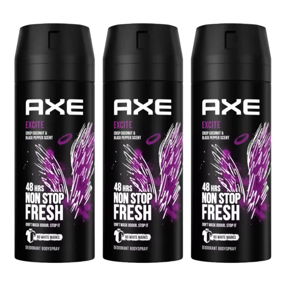 AXE Excite Desodorante en Spray para Hombre – Pack Ahorro 3x150 ml – Fragancia Intensa y Duradera AXE Excite | PACK AHORRO 3x 150ML Desodorante en Spray - Imagen 1