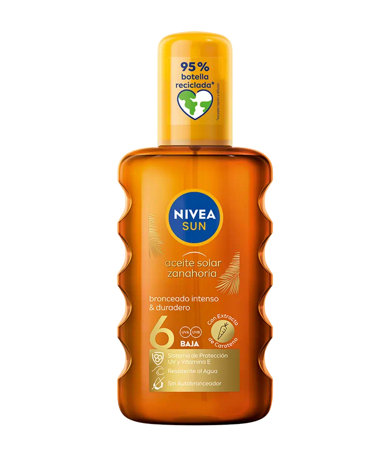 ACEITE SOLAR ZANAHORIA FP6 1 NIVEA Spray Aceite Solar Spf6 Proteccion BAJA | 200ML Aceite protector solar - Imagen 1