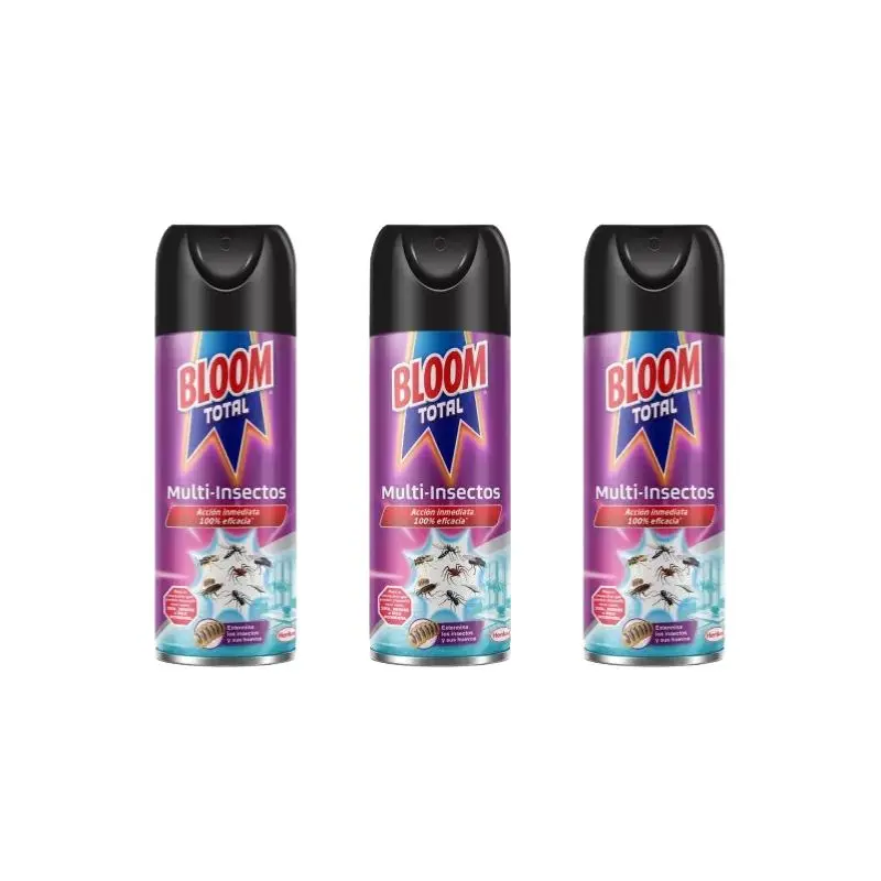 Insecticida exteriores aer multinsectos 400ml BLOOM Insecticida Total Aerosol Multi-Insectos 400 ML - Pack de 3 x 400 ML - Imagen 1