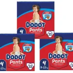 Dodot Pants Talla 4 (9-15 kg) – Pañales Braguita Fáciles de Poner y Quitar, Cintura Ultra Elástica, hasta 12h de Sequedad, 99 Unidades (3x33)