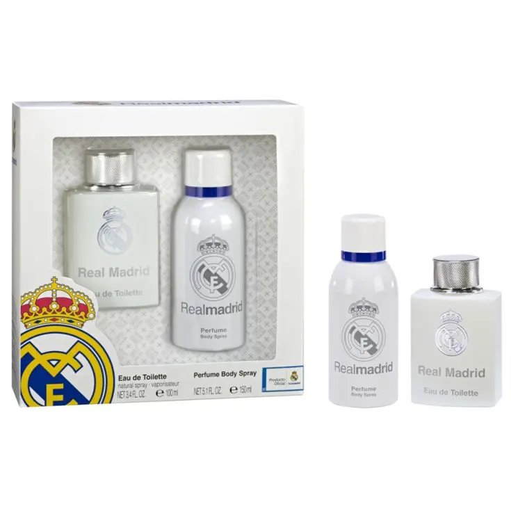 0663350054293_real madrid set colonia 100ml+ desodorante 150ml Real Madrid Set de Eau de Toilette para hombre y Spray de Cuerpo - Imagen 1