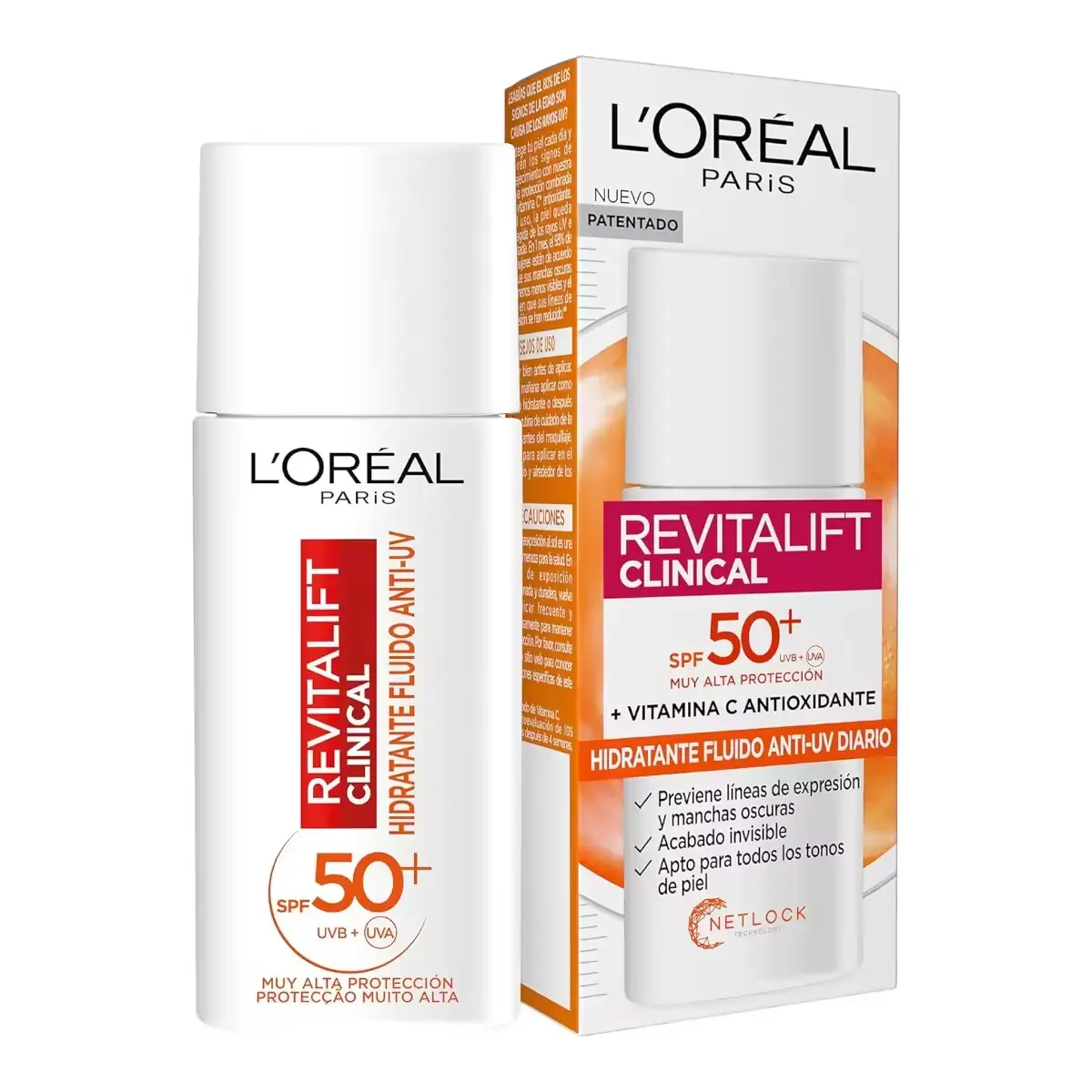 L'OREAL PARIS Revitalift Clinical Crema Hidratante Anti-UV SPF50+ Diario con Vitamina C 50 ml L'OREAL PARIS Revitalift Clinical Crema Spf50+ | 50ML Crema hidratante con vitamina C - Imagen 1