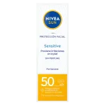 NIVEA Protección Facial UV Sensitive FP50 Protección Antialergias Solares Piel Sensible, Sin Perfumes