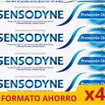 SENSODYNE Protección Diaria Pasta de Dientes【Pack 4x75 ml 】Alivio Para Dientes Sensibles, Protección Duradera Frente a la Sensibilidad Dental,