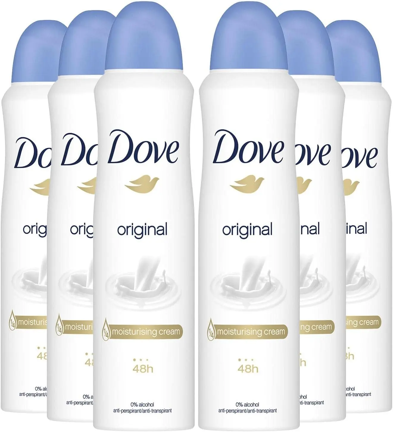 61hqw6XSKeL._AC_SL1500_ Dove Desodorante en spray original, 6 unidades (6 x 250 ml) - Imagen 1