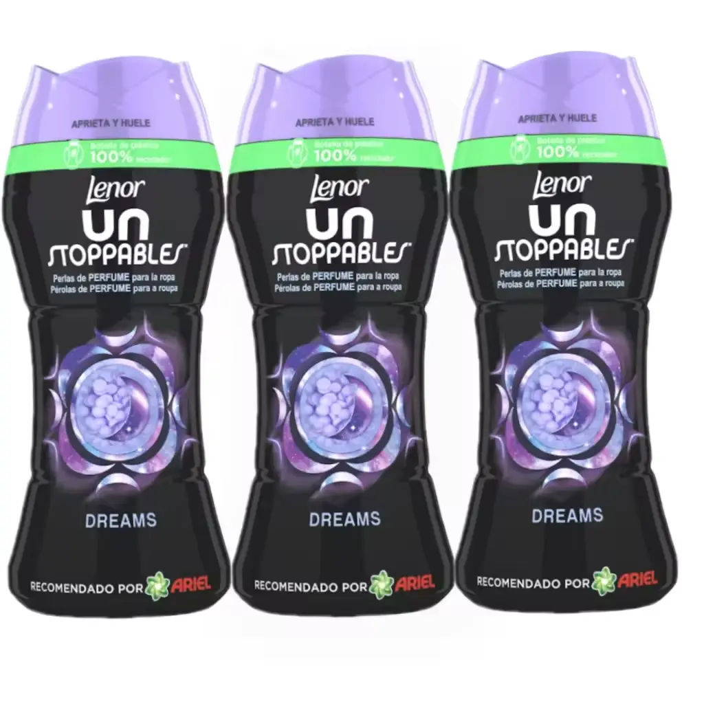 Lenor UNstoppables Perlas de Perfume para la Ropa LENOR Unstoppables Dreams, Perlas de Perfume para la Ropa (3 x 210 g), Perlas Suavizante Para Ropa, Fragancia Dreams - Imagen 1