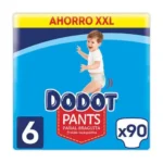 Dodot Bebé Pants Pañales, Talla 6, 14-19 kg, 90 Pañales, Pañal-Braguita con Ajuste 360°, Anti-Fugas, Pack Mensual**