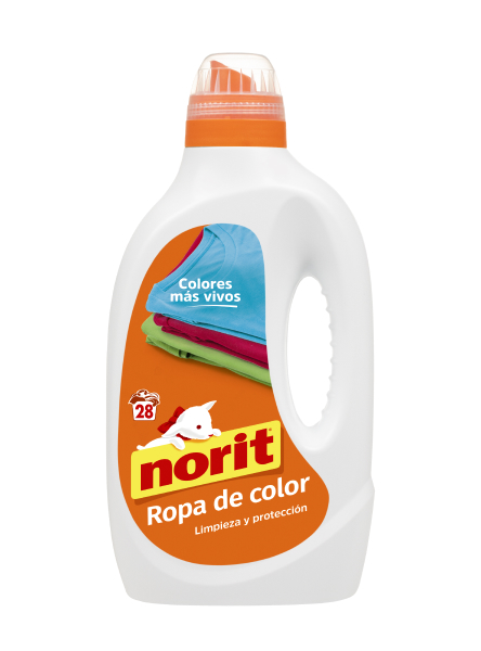 NORIT detergente máquina líquido ropa de color botella 28 dosis