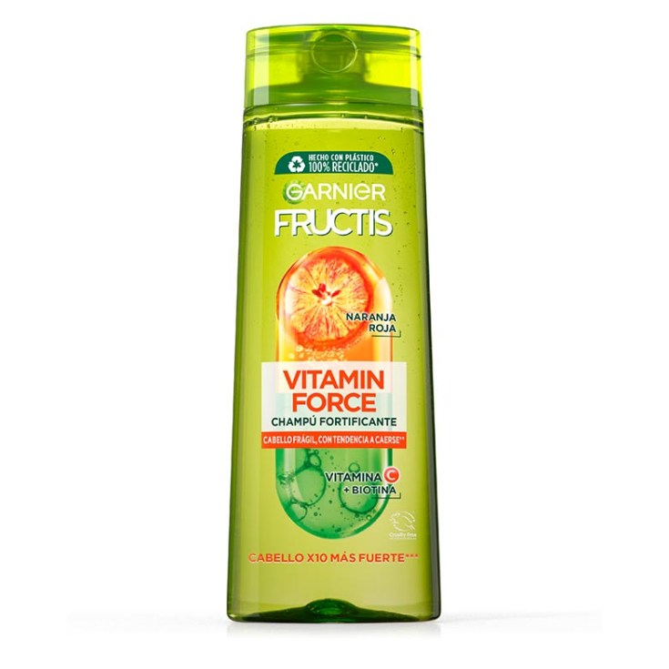 3600542446556_ROUA FRUCTIS champú fortificante Vitamin Force con vitamina C + biotina frasco 360 ml para cabello frágil con tendencia a caerse - Imagen 1
