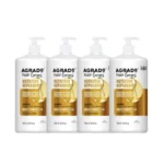 AGRADO Champú Profesional Nutrición Cabellos Secos【Pack 4 uds. x 900 ML】Hair Lovers Champú Nutritivo Reparador