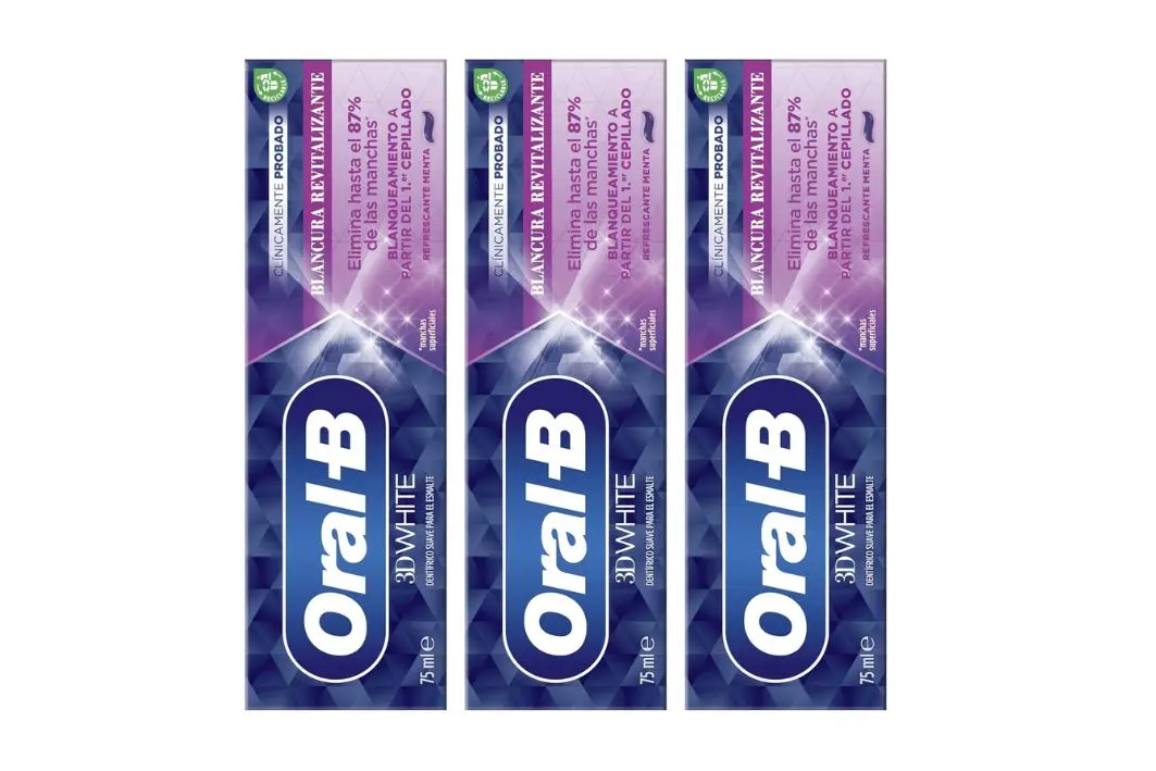 oral b ORAL B Pasta 3D Blancura Revitalizante Pack de 3 uds.x 75ml - Imagen 1