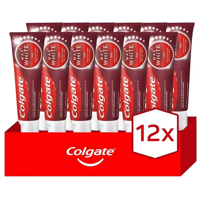 COLGATE 12 PASTAS DE DIENTES BLANQUEANTES COLGATE Max White One 75ML Pasta de dientes blanqueante【Pack 12x75ml】 - Imagen 1