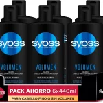 Syoss - Champú para pelo fino o sin volumen - Volumen - 6uds de 440Ml (2.640ml) – Hasta 48h de volumen sin apelmazar - Cabello como recién salido de la peluquería