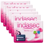 INDASEC Dermo Seda – Compresas para Incontinencia Nocturna Maxi | Pack 6 Bolsas x 12 Unidades