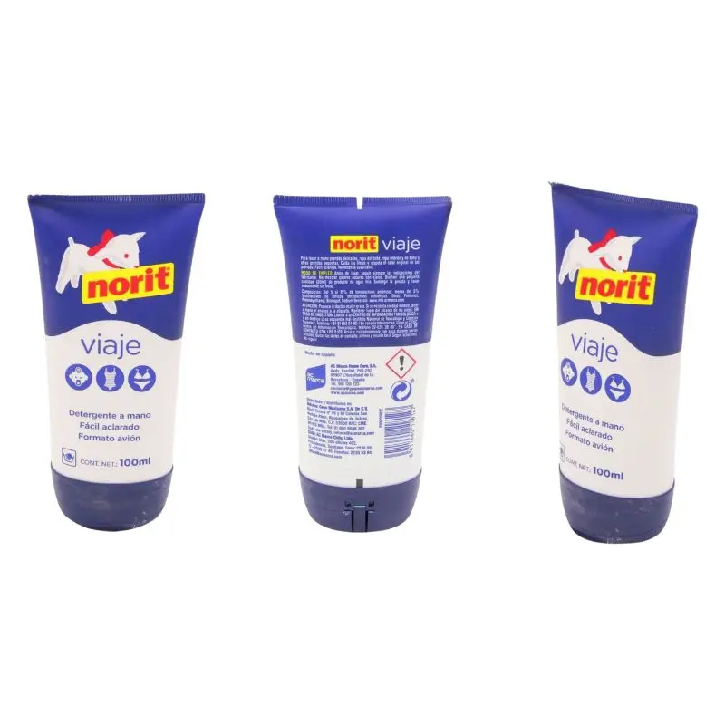NORIT Detergente Líquido a Mano para Viaje 100 ml NORIT Detergente Líquido a Mano de Viaje – Pack 3x100ml | Ideal para Ropa Delicada - Imagen 1