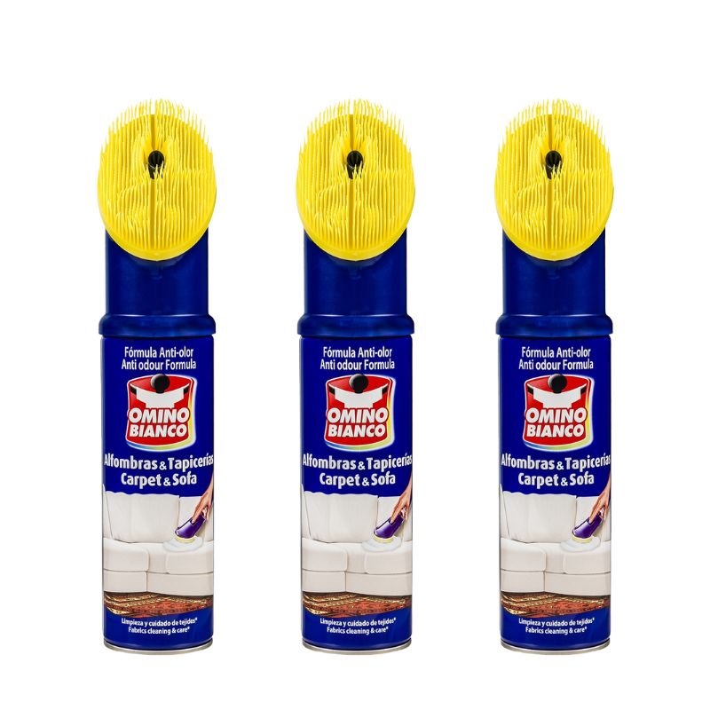 RO10458220 OMINO BIANCO ESPUMA SECA TAPICERIAS 300 ML OMINO BIANCO limpiador de alfombras y tapicerías Espuma Seca Pack Ahorro 3x300 ml - Imagen 1