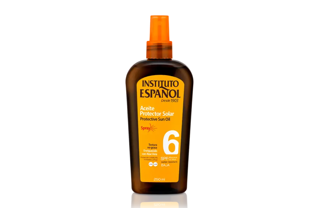 6-aceite-bronceador-1-1024x668 INSTITUTO ESPAÑOL Aceite Protector Solar Bronceadora SPF6 Spray 250ml - Imagen 1